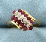 Natural Ruby And Diamond Gold Ring