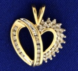 1/2ct Tw Diamond Gold Heart Pendant