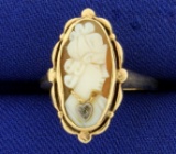 Vintage Cameo Diamond Ring