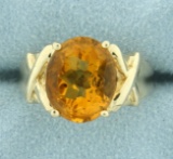 5ct Citrine Yellow Gold Ring