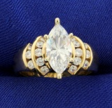 2.5ct Tw Cz Engagement Ring In 14k Yellow Gold