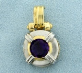 2ct Natural Amethyst Pendant In 14k Yellow And White Gold