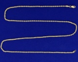 22 1/2 Inch Rope Style Neck Chain In 14k Yellow Gold