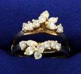 1ct Tw Diamond Ring Jacket In 14k Yellow Gold
