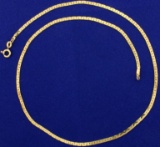 18 Inch Flat Curb Link Neck Chain In 14k Yellow Gold
