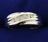 1/4ct Tw Men's Anniversary Or Wedding Diamond Ring Band In 14k White Gold