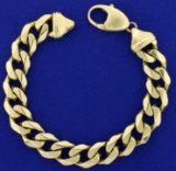 Men's 9 Inch Heavy Curb Link Bracelet In 14k Yellow Gold