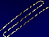Italian Made 21 1/2 Inch Figaro Link Neck Chain In 14k Yellow Gold