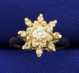 1/2ct Tw Starburst Diamond Ring In 14k Yellow Gold