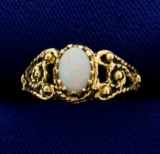 Vintage 1ct Opal Ring In 14k Yellow Gold