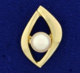 7.5mm Akoya Pearl Pendant Or Slide In 14k Yellow Gold