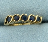 1/2ct Tw Five-stone Sapphire Band Ring In 14k Yellow Gold