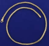 20 Inch Italian Made Designer Rectangular Link Necklace In 14k Yellow Gold