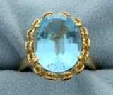 Vintage 10ct Sky Blue Topaz Ring In 14k Yellow Gold