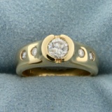 Five Stone Diamond Ring In 14k Yellow Gold .6ct Tw