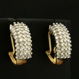 2ct Tw Diamond Earrings In 10k Yellow Gold
