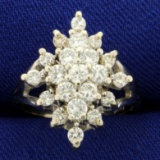 1ct Tw Starburst Diamond Ring In 14k White Gold