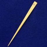 Diamond Tooth Pick In 14k Yellow Gold With Holder