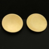 Parabola Shapes Gold Cuff Links In 10k Yellow Gold