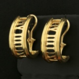 1-4-3 Roman Numeral I Love You Earrings In 14k Yellow Gold By Aga Correa & Son
