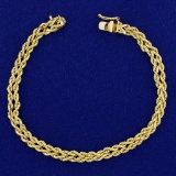 Double Strand Rope Style Bracelet In 14k Yellow Gold