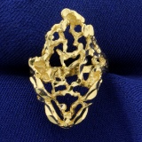 Gold Nugget Ring In 14k Yellow Gold