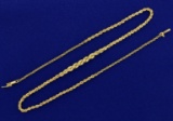 16 Inch Rope Style Neck Chain In 14k Yellow Gold