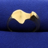 Unique Abstract Style Ring In 14k Yellow Gold