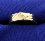 Men's Two Stone Diamond Ring In 14k Yellow Gold