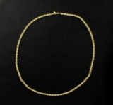 16 1/2 Inch Rope Chain In 14k Yellow Gold