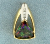 Mystic Topaz And Diamond Pendant