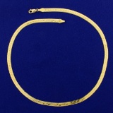 Italian Made 16 Inch Herringbone Neck Chain In 14k Yellow Gold