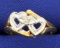 Diamond Double Heart Ring In 10k Yellow Gold
