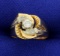 Custom Designed Vintage .3ct Tw Diamond Ring In 18k Yellow And White Gold