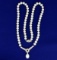 Natural Akoya Pearl And Diamond Necklace
