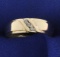 Men's 3 Stone Diamond Gold Band Wedding Ring