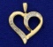 Heart Pendant With Diamonds In 10k Yellow And White Gold