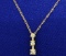 Three Diamond Journey Pendant With Chain In 10k Yellow Gold