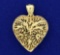 Vintage Filigree Gold Heart Pendant In 10k Yellow Gold