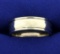 Wide Heavy Men's Wedding Band Ring In 14k White Gold
