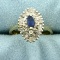 Vintage Sapphire And Diamond Ring In 14k Yellow And White Gold