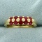 Natural Ruby And Diamond Ring In 18k Yellow Gold