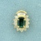 Natural Alexandrite And Diamond Pendant In 14k Yellow Gold