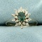 Natural Alexandrite And Diamond Starburst Ring In 14k White Gold