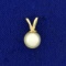 Akoya Pearl Solitaire Pendant In 14k Yellow Gold