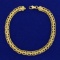 7 1/2 Inch Italian Made Designer Link Bracelet In 18k Yellow Gold