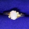 Natural Opal And Diamond Ring In 10k Yellow Gold