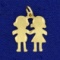 Two Children Holding Hands Pendant In 14k Yellow Gold
