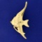 Designer Angelfish Pin Or Brooch By Dobbs In 14k Yellow Gold