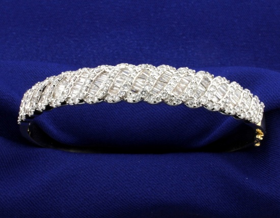 5 Carat Diamond Bangle Bracelet In 14k Gold